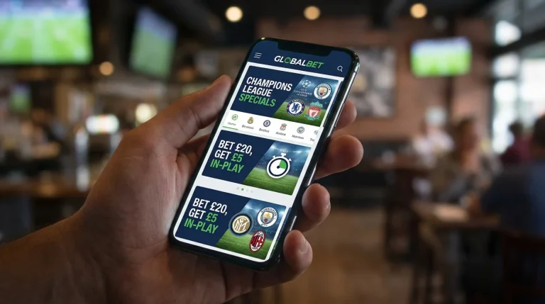 Pantalla de promociones de casa de apuestas para Champions