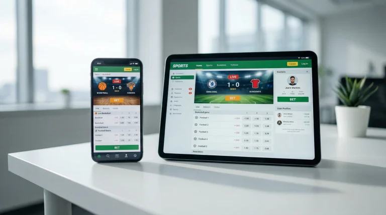 Dispositivos móviles mostrando plataformas de apuestas deportivas