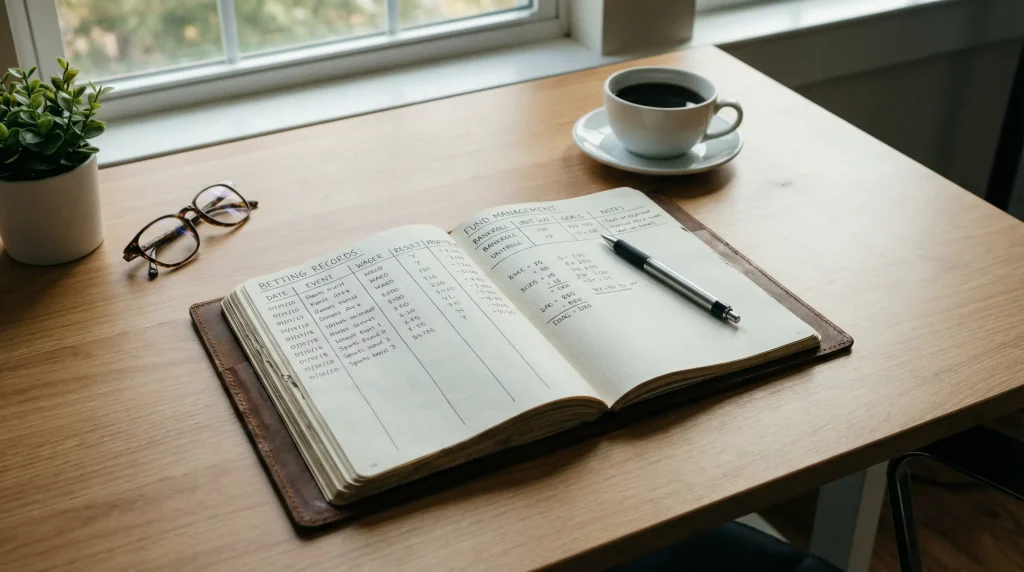 Libreta con registro de apuestas y gestión de fondos