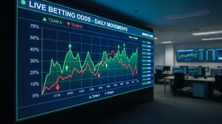 Gráfico de líneas mostrando fluctuación de cuotas de apuestas